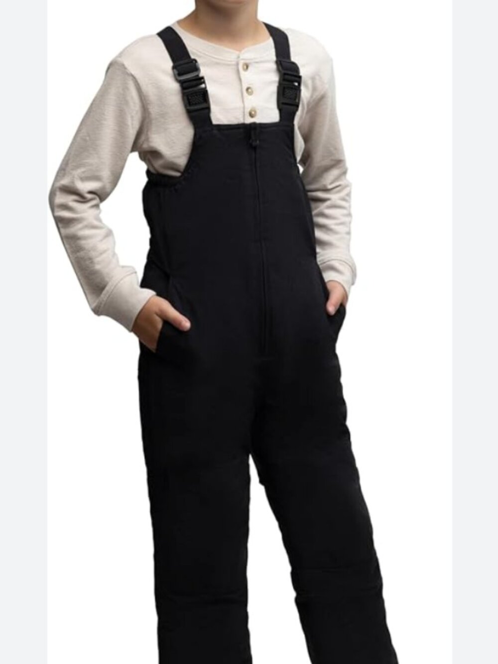 Lands’ End Squall Growalongs Unisex Adjustable Kids Navy Snow Bib Overalls 7